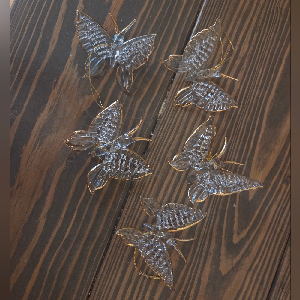 Elegant Gold and Glass Butterfly Decor